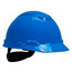 3M H-703R 3M H-703R Non-Vented Cap Style Hard Hat; 4-Point Ratchet Suspension, Class C/G/E Dielectric, HDPE, Blue, 20/CS