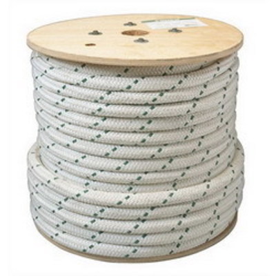 Greenlee 35285 Greenlee 35285 Double Braided Rope; 9/16 Inch x 1200 ft, 16000 lb Breaking Strength, Nylon/Polyester, White With Green Tracer