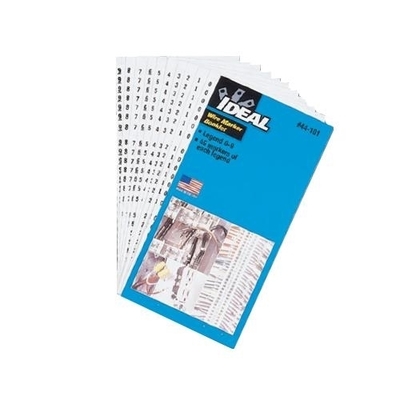 Ideal 44-148 Ideal 44-148 Wire Marker Booklet; Plastic-Impregnated Cloth, Black On White
