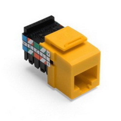 Leviton 41108-RY3 Leviton 41108-RY3 QuickPort&reg; Category 3 Voice-Grade Connector; Snap-In Mount, 8P8C, Yellow