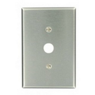 Leviton 84137-40 Leviton 84137-40 1-Gang Telephone/Cable Wallplate; Strap Mount, 302 Stainless Steel