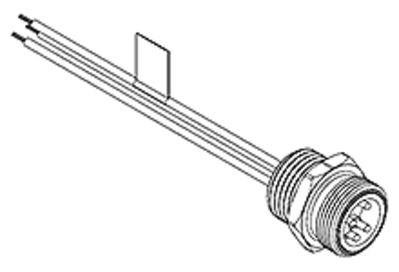 Molex / Woodhead Connector 1R3006A20A0301 Woodhead / Molex 1R3006A20A0301 Mini-Change&reg; A-Size Cordset; 16 AWG, 3 Inch, Male Straight Receptacle x Wire Lead