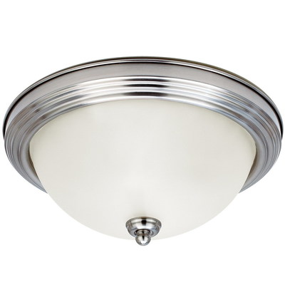 Sea Gull 77063-962 Sea Gull 77063-962 Stockholm Collection 1-Light Ceiling Flush Mount Light Fixture; 100 Watt, Brushed Nickel, Lamp Not Included